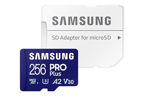 Samsung Carte mémoire microSDXC Pro Plus, Interface UHS-I, 256 Go, Vitesse de Lecture jusqu'à 180 Mo/s, capturez Le Moment comme Un Pro, MB-MD256SA/EU, avec Adaptateur SD