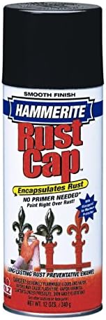 12 Oz. Hammerite Smooth Flat Black Rust Cap Enamel Spray Paint [Set of 6]