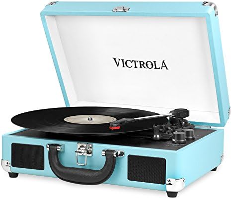 Victrola Journey Portable Record Player  Suitcase 5.0 Bluetooth turntable with 3-Speeds, Built-in Stereo Speakers, 3.5mm Aux-in Jack, UK Flag (VSC-550BT)