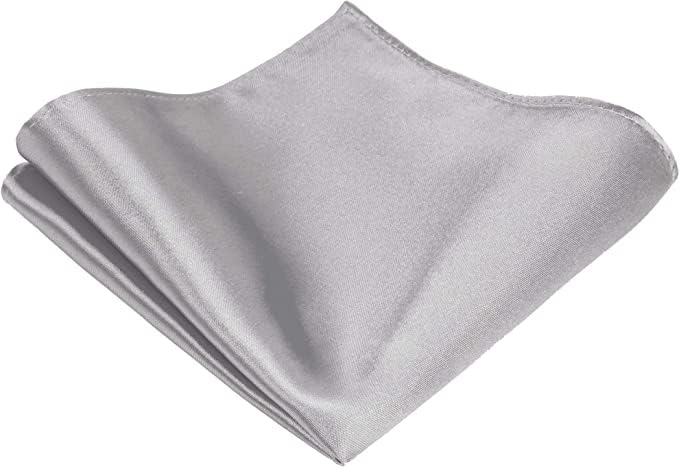 voici Men’s Silver Color Pocket Square Handkerchief Small Size Satin Fabric-picture-48