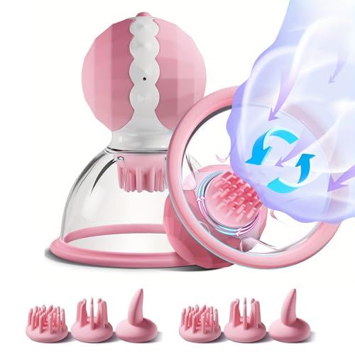 Nippel Vibrator mit 10 Vibrations und Saugmodi für Frauen, Brustwarzen Stimulator 6 Köpfen, Brustmassagegerät Sexspielzeug Frauen Klitoris Vibration Sex Spielzeug die Paare