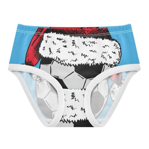 Soccer Ball Santa Claus Hat Blue Toddler Underwear Custom 2t Cotton Cute Panties Girl Pattern Briefs Girls Undies