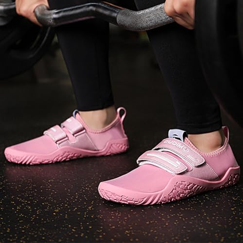 Deadlift Shoes,Men Women Squat Weightlifting Shoes,Fitness Gym Training Shoes,Lightweight,Easy to Put On and Take Off,Breathable,Non-Slip,Easy to Carry,for Gym Cross Training. Pink - Image 6