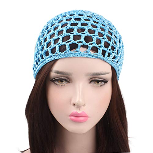 Image of Qianmome Women Soft Rayon Snood Hat Hair Net Crocheted Hair Net Cap Mix Colors