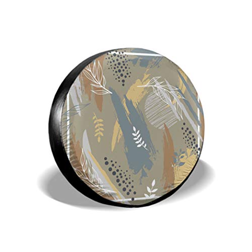 Housse de Roue 14 Pouces Une Vache sur Le Carton Couvre-Pneu en Housses De Roue De Secours Couvre Pneu Imperméable Cache-pneus - Anti-poussière - pour Voiture Camion Et Remorque 60-69cm Cover