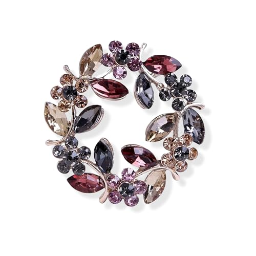 Image of GBAHFY Colours Crystal Brooch Pins Jewelry for Women Rhinestone Handmade Rose Floral Flower Brooches