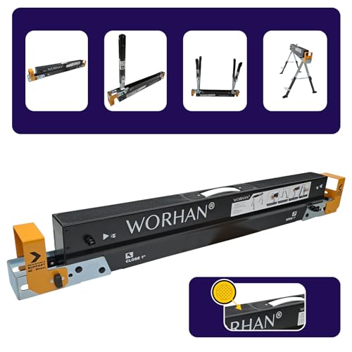 WORHAN Arbeitsbock Gerüstbock Sägebock Böcke Klappbock Doppelpack (2 Stück) Schnell Verstellbare Antirutsch-Füße Stahl 1180kg verstellbar S600A