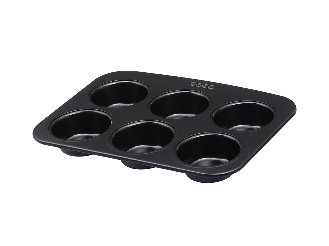 Pyrex - Glide Metal Muffin pan - PFAS-Free Non-Stick Coating - Even Baking - Durable - Practical XL Handle - Dishwasher Safe (6 Muffins)