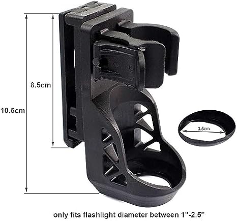 ACEXIER Tactical Torch Holster with Lever Side Lock System Set General Torch Set 360° Rotatable Plastic Torch Set Quick Unplug