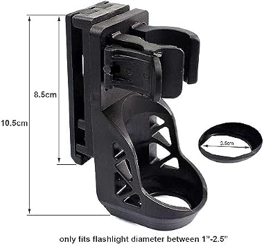 ACEXIER Tactical Torch Holster with Lever Side Lock System Set General Torch Set 360° Rotatable Plastic Torch Set Quick Unplug