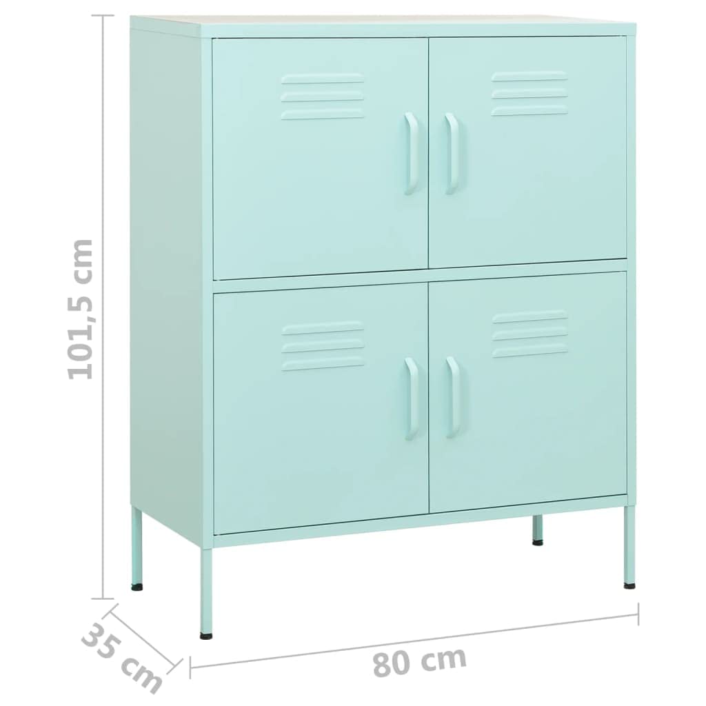 Armadio Archivio Schedario Armadio Ufficio Metallo Armadietto Menta 80x35x101,5 cm in Acciaio Per dipendenti casa ufficio scuola palestra