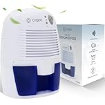 CUQOO 500ml Mini Dehumidifier – Small Electric Portable Dehumidifier for Bedroom, Bathroom, Wardrobe, Caravan & Home – Energy Efficient Moisture Absorber with Auto Shut Off & Quiet Operation