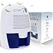 Price comparison product image CUQOO 500ml Mini Dehumidifier  Small Electric Portable Dehumidifier for Bedroom, Bathroom, Wardrobe, Caravan & Home  Energy Efficient Moisture Absorber with Auto Shut Off & Quiet Operation