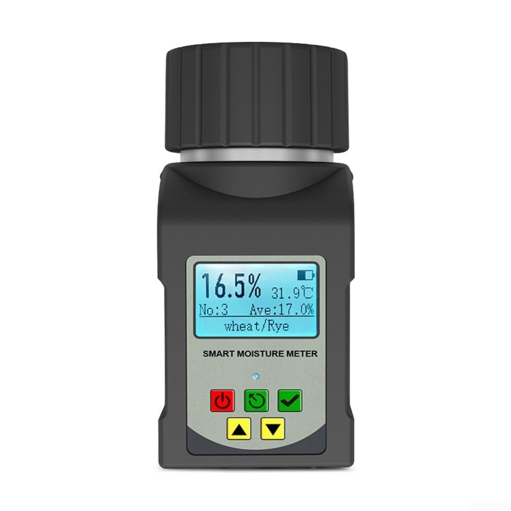 Medidor de humedad de grano portátil para café, cacao y otros 25 tipos de grano, cuerpo ABS, lectura LCD, precisión del 0,1%, registro de datos