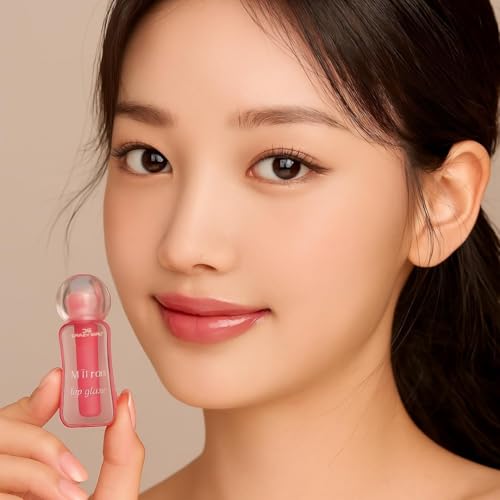 Image of Beauty Viral Korean Kawaii Lip Plumping Hydrating Gloss Combo Set of 4 | pH Waterproof Longlasting Color Changing, Natural Pink Tint | Cute Flavored Mini Lip Gloss Gift for Women (Lip Gloss Combo 4)