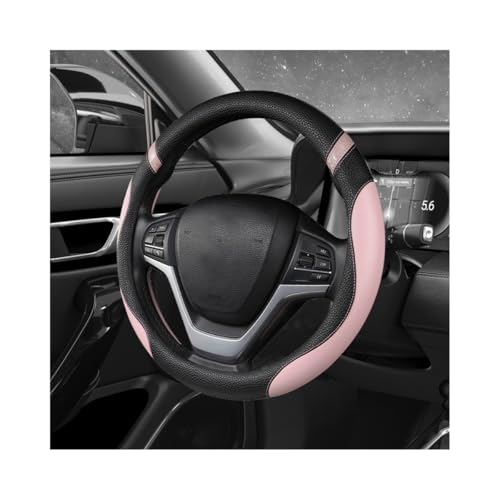Image of Car Steering Wheel Cover, 15 Inch Premium Leather Breathable Non-Slip Wheels Wrap, Universal Auto Comfortable Steering Wheel Protector for SUV Truck Van, Car Accessories (Pink)