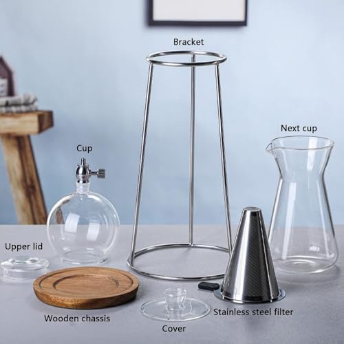 Cold Brew Drip Tower with Adjustable Water Flow,Adjustable Cold Brew Drip Tower - Glass Slow Drip Coffee Maker for Iced Coffee - Portable Drip Coffee Maker Perfect for Coffee Lovers & Home B
