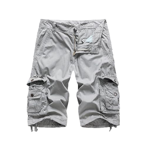 Pantalones cortos largos de algodón tipo cargo 3/4 holgados de hombre
