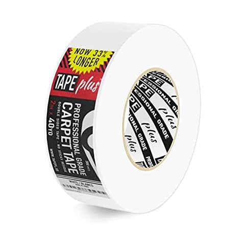 Professionelles Teppich-Klebeband, 5,1 cm x 40 m, 2 x mehr. - Doppelseitiges, rutschfestes Teppichband, hochwertiges weißes Finish, Perfekter Greifer zum Halten von Teppichen im Innenbereich Cover