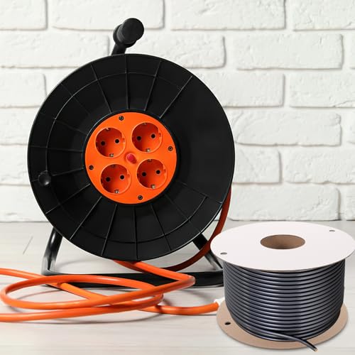 Carrete de cable eléctrico portátil y compacto para guardar extensiones 6