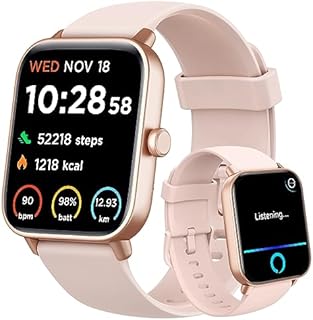 Smartwatch Damen mit Telefonfunktion Alexa Integriert 1.8" Fitnessuhr 100+ Sportmodi, SpO2, Herzfrequenz, Stress, Schlafmonitor,100 Zifferblätter, Gehen, Laufen Auto Erkennung