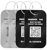 PIKEEPER Smart Luggage Tags for Suitcase 4-Pack (2S2B) - Waterproof QR Code ID Labels, Show Scanner’s Location on Scan, Customizable & Durable Travel Tags for Backpack, Securely Hide Personal Info