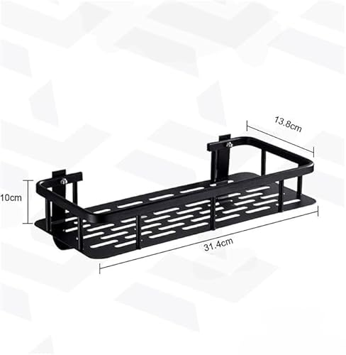 Kit 2 Prateleira Suporte Porta Shampoo Sabonete Box Banheiro Organizador Sem Furar Parede Nicho Pret