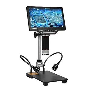 Lepmerk Digital Microscope with Multimeter LCD Soldering Microscope with 7'' Screen TV Digital Microscope for Electronic Repair 1200X Coin Microscope Camera Video PC Compatible