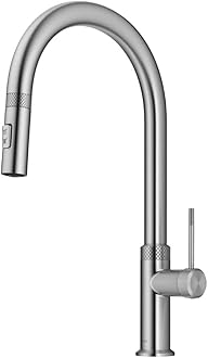 KRAUS Oletto Modern Industrial Pull-Down Single Handle Kitchen Faucet in Spot Free Stainless Steel, KPF-2654SFS