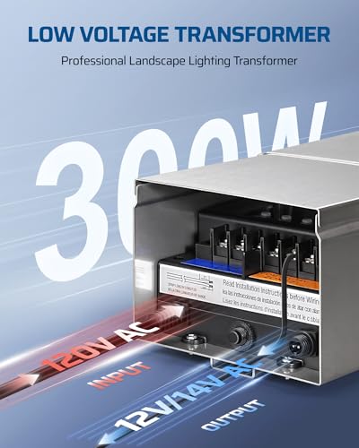 Image of DEWENWILS 300W Low Voltage Landscape Transformer, Multi Zone, Low Voltage Transformer with Photocell Sensor & Timer, 120V to 12V /14V, Weatherproof for Deck Light, Pool Light, ETL Listed