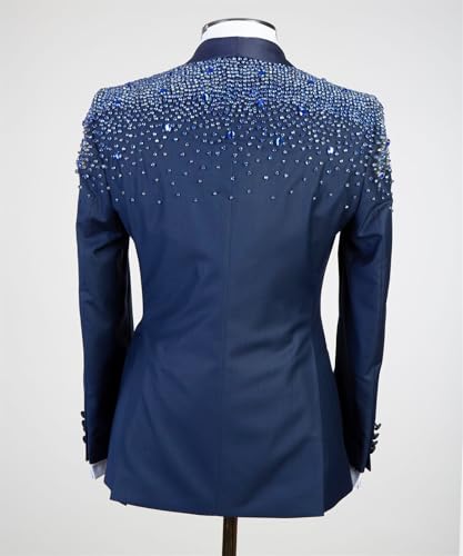 Mens Luxury Handmade Rhinestone Tuxedo Blazer Slim Fit Shawl Lapel Dinner Beaded Jacket for Party Prom Wedding4