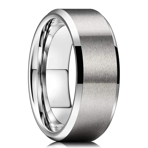 Bague bijoux femme hommes noire de 8 mm, le cadeau de mariage idéal