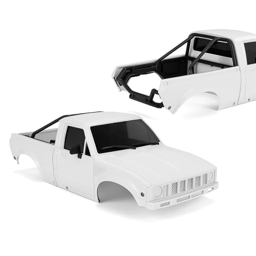 Coque rigide SCX24 de ramassage 1/24 blanche avec support de lit pour camion crawler RC