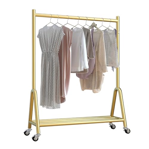 Genérico Perchero burro ropa de oro con ruedas, resistente, moderno, barra de colgar con zapatos cajas, perchero para colgar ropa para el dormitorio, vestidor(120x40x165cm)