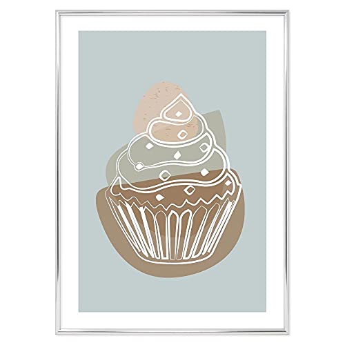  Declea Home Decor Stampa Ideale per la Cucina Pasticceria Muffin - Poster Dessert in Alta qualità per arredo casa Ristorante Bar Pub e Negozi - Stampe per arredo