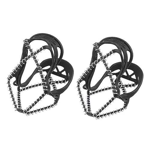 Holibanna Non-Slip Crampons for Shoes Boots Ice Cleats for Winter Snow Shoe Covers Hiking Quick Install Black