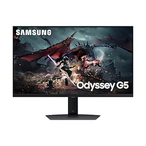 SAMSUNG Odyssey G5 – Monitor para Juegos (S27DG502), Plano, 27″, 2560×1440 (QHD), IPS, 180Hz, 1 ms, AMD FreeSync, Adaptive Sync, HDMI, Display Port, Entrada de Audio, HAS, Pivot, Flicker Free