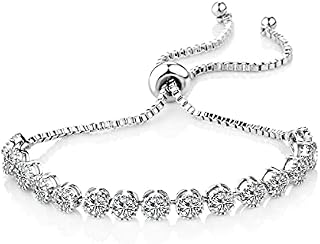 Philip Jones Solitaire Crystal Friendship Bracelet with Zircondia® Crystals