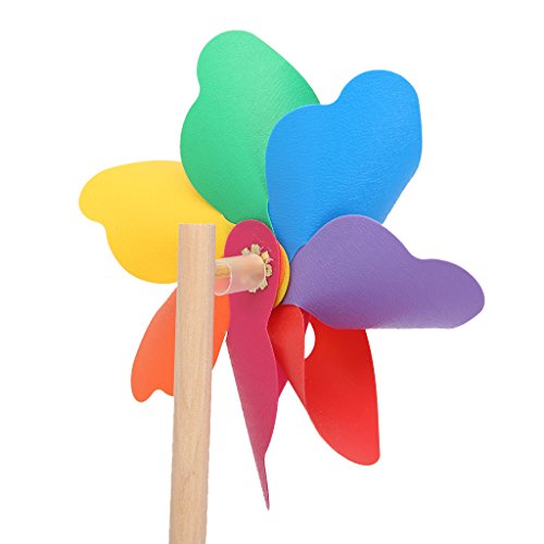 Shuoyiersty Wind Spinner, Wood Windmill Wind Spinner Pinwheels Home Garden Yard Decoration Kids Toys #TOP2
