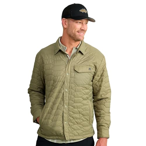 HUK Mens Scale Shacket, DWR Insulated Performance Fishing Shirt Jacket, Overland Trek, Large by HUK - Used condition - US$76.03