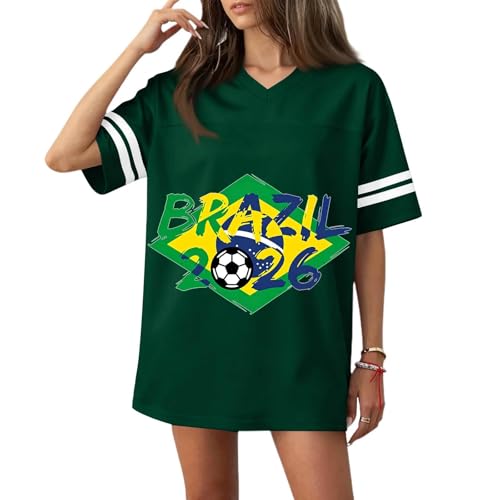 T-shirt foot femme 2026 avec bandes sur manche pour les soirs de match et les loisirs