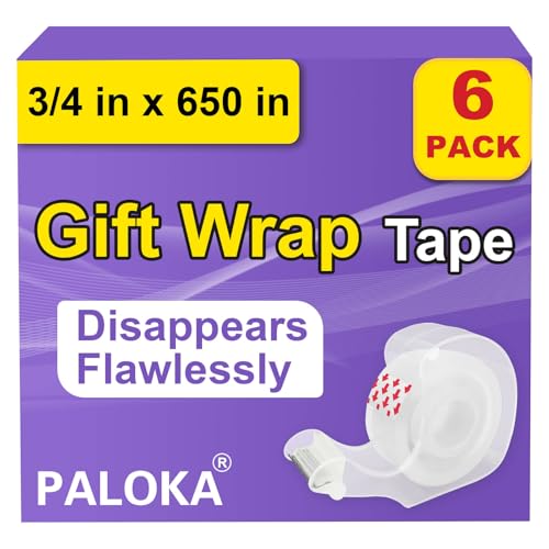 PALOKA Clear Tape, Holiday Supplies and Gift Wrap Tape, Great for Wrapping Paper, Christmas Crafts...