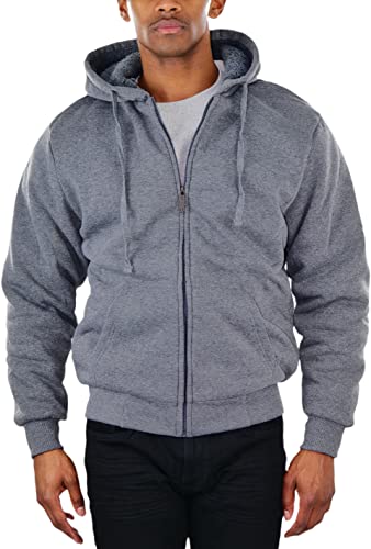 Image of ToBeInStyle Men's Polar Fleece Long Sleeve Zip Up Kangaroo Pocket Cold Weather Hoodie Jacket