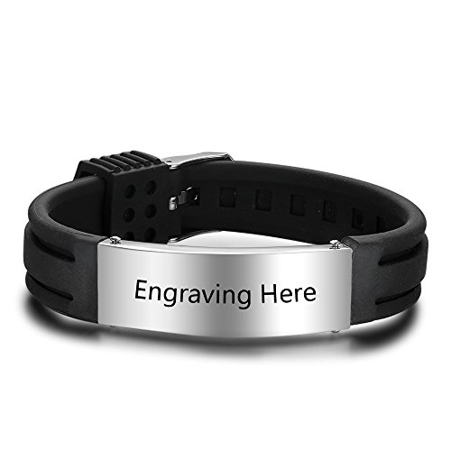 Lam Hub Fong Medical Bracelets For Women Men Adjustable Sport Medical Id Bracelets Personalized Silicone Medical Id Bracelets For Men Women Boys Girls thumb #1