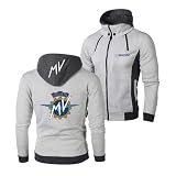 KGQSHFVF Sudadera con Capucha Cómoda para Hombre para MV Sudadera con Capucha Y Cremallera Completa Sudaderas con Costuras Ropa De Abrigo Gráfica con Capucha-Off-White||L