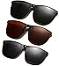 Long Keeper Polarisierte Sonnenbrille Clip für Brillenträger - 3 Paar Sonnenbrille Zum Aufstecken Polarisiert, Sonnenbrillen Aufsatz Brille Damen Herren
