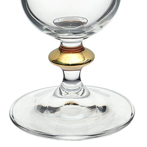 Jogo de 6 tacas para agua Bella em cristal ecologico gold rim 350ml A15,5cm-TRANSPARENTE - Bohemia-
