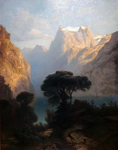 Poster Lac des Lucernes Alexandre Calame toile sans cadre 50x70 cm
