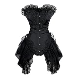 Moginp Korsett Kleid Leder Vintage Push Up für Halloweenkorsett Corsage Retro Set...
