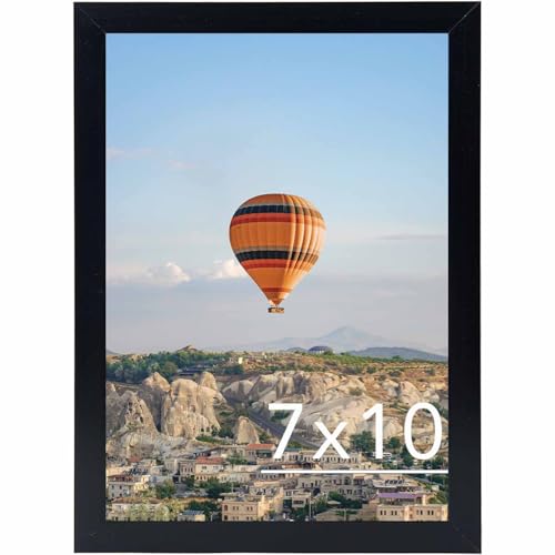 Image of JCJMY 7x10 Picture Frame for Wall Hanging or Tabletop, Wall Mounting Horizontally or Vertically, 7 x 10 Wall Gallery Poster Photo Frames for 7 by 10 Photos, Black